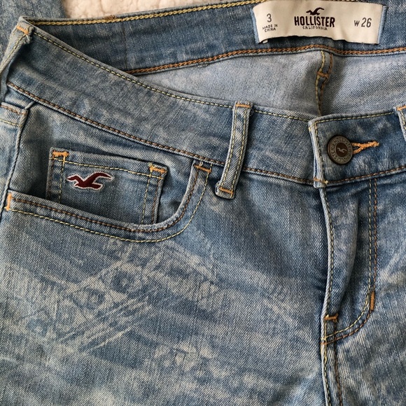 Hollister Aztec Light Blue Denim Stretchy Jeans - Picture 3 of 4